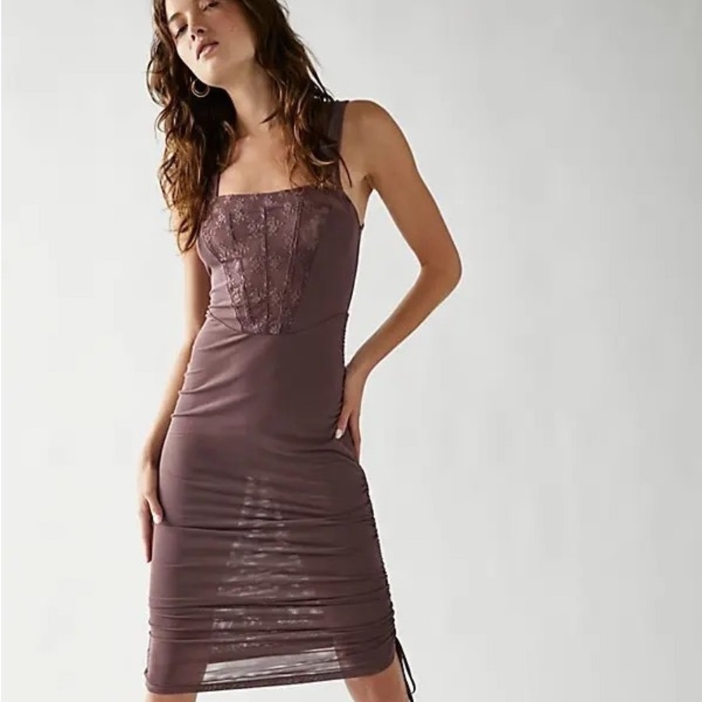 (A53) NEW Free People INTIMATELY
Corset-Is Convertible Mesh Bodycon Dress,S,NWOT